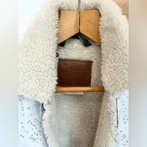 Rhinestone hand applied on Sherpa Jean jacket